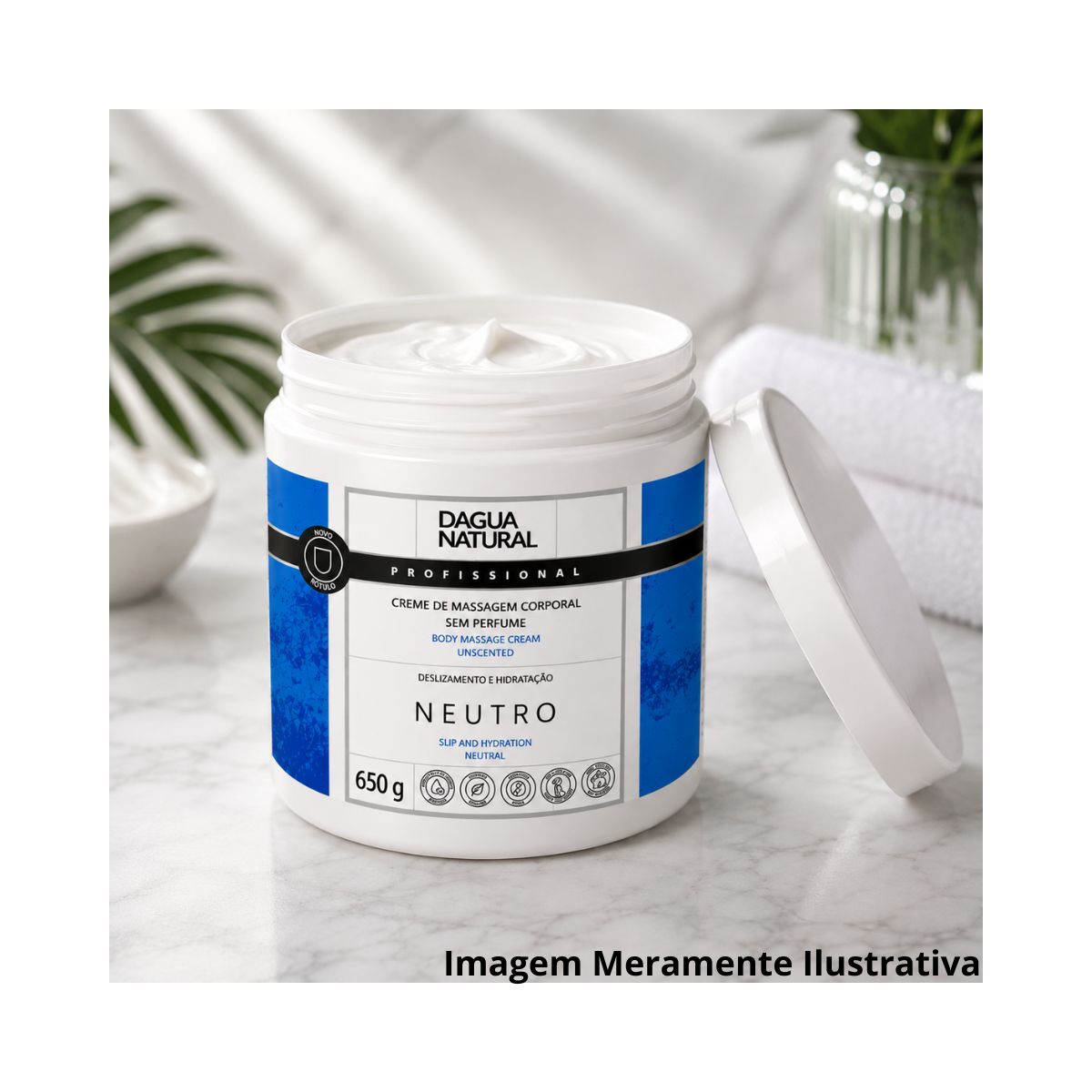 CREME DE MASSAGEM NEUTRO DÁGUA NATURAL 650G