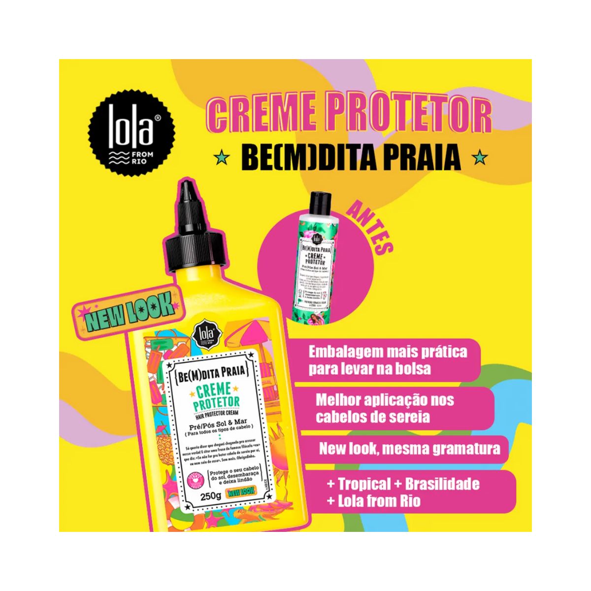 CREME BEMDITA GHEE PRÉ E PÓS PRAIA LOLA COSMETICS 250G