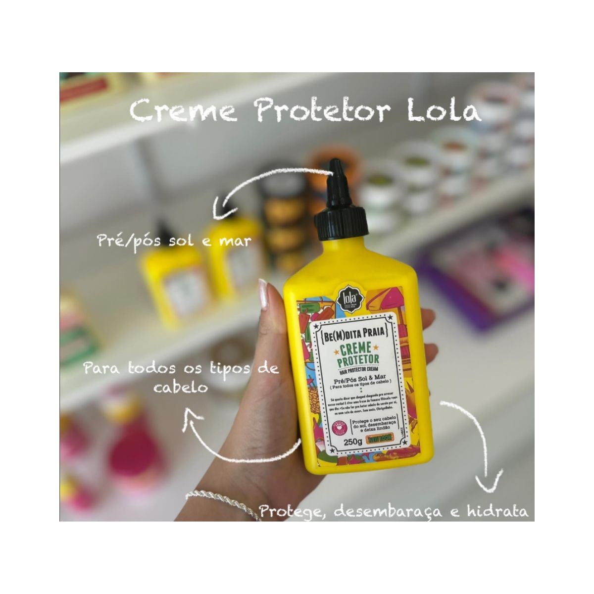 CREME BEMDITA GHEE PRÉ E PÓS PRAIA LOLA COSMETICS 250G