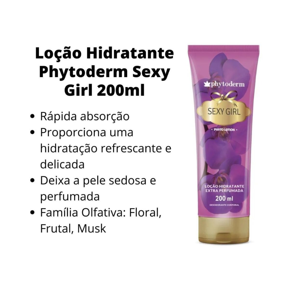 HIDRATANTE DESODORANTE FEMININA CORPORAL LOTION SEXY GIRL PHYTODERM 200ML