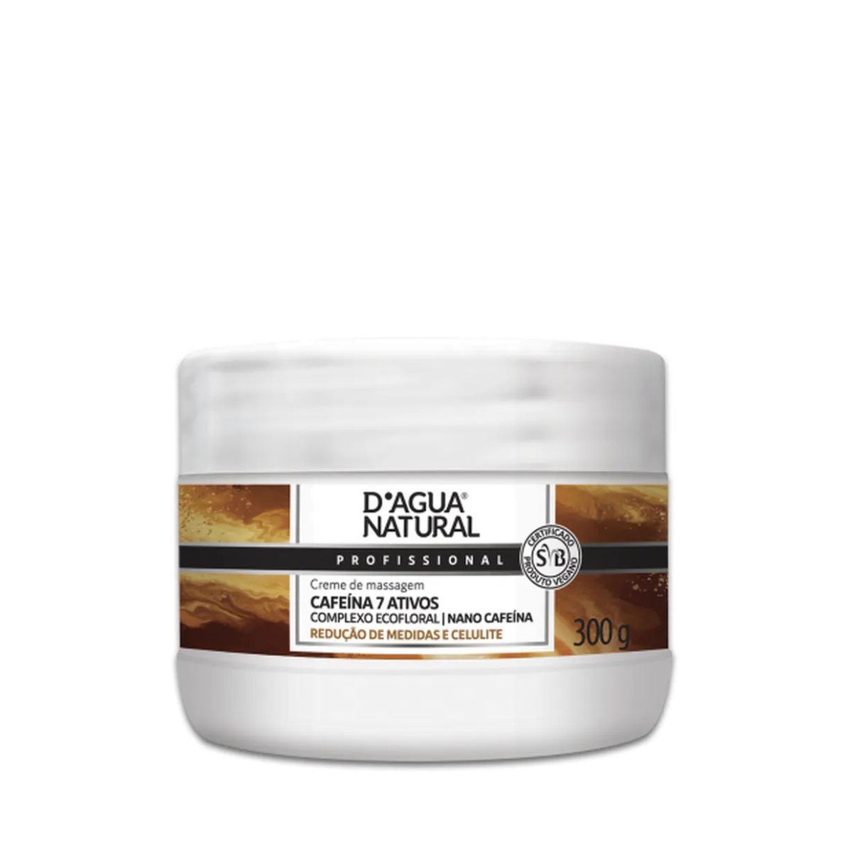 CREME DE MASSAGEM CAFEÍNA 7 ATIVOS D'AGUA NATURAL 300G