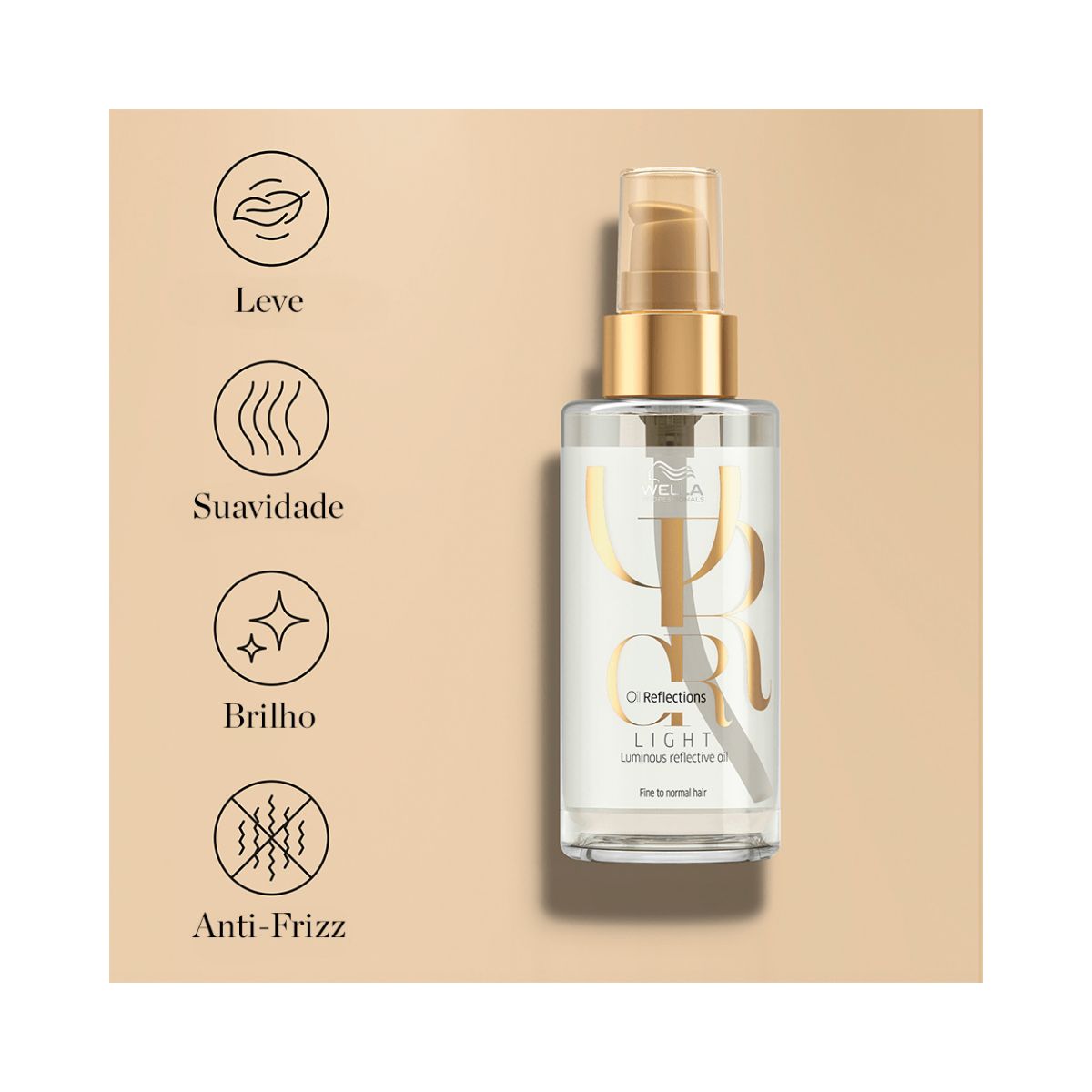 ÓLEO CAPILAR OIL REFLECTIONS LIGTH WELLA PROFISSIONALS 100ML