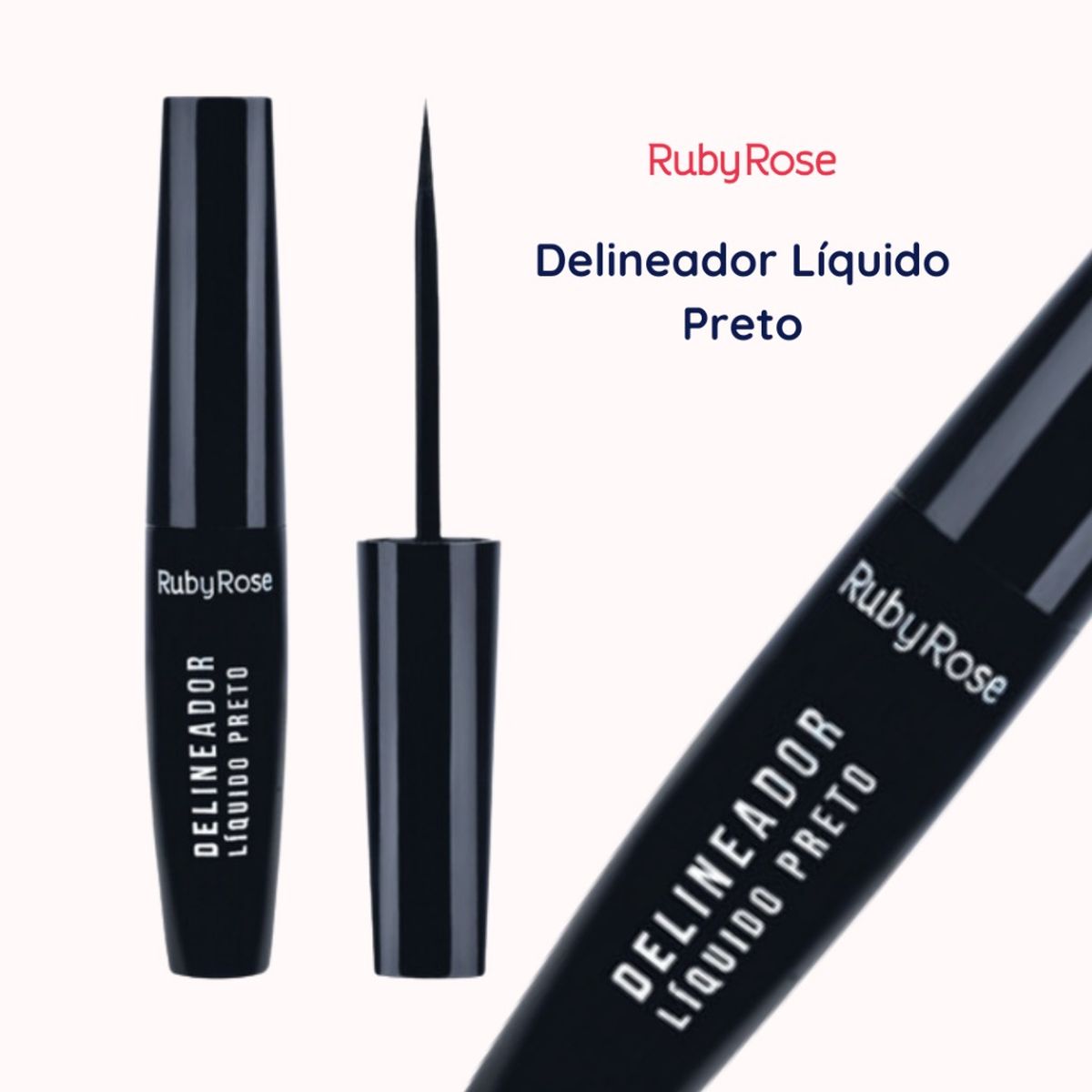 DELINEADOR LÍQUIDO PRETO RUBY ROSE HB-8406