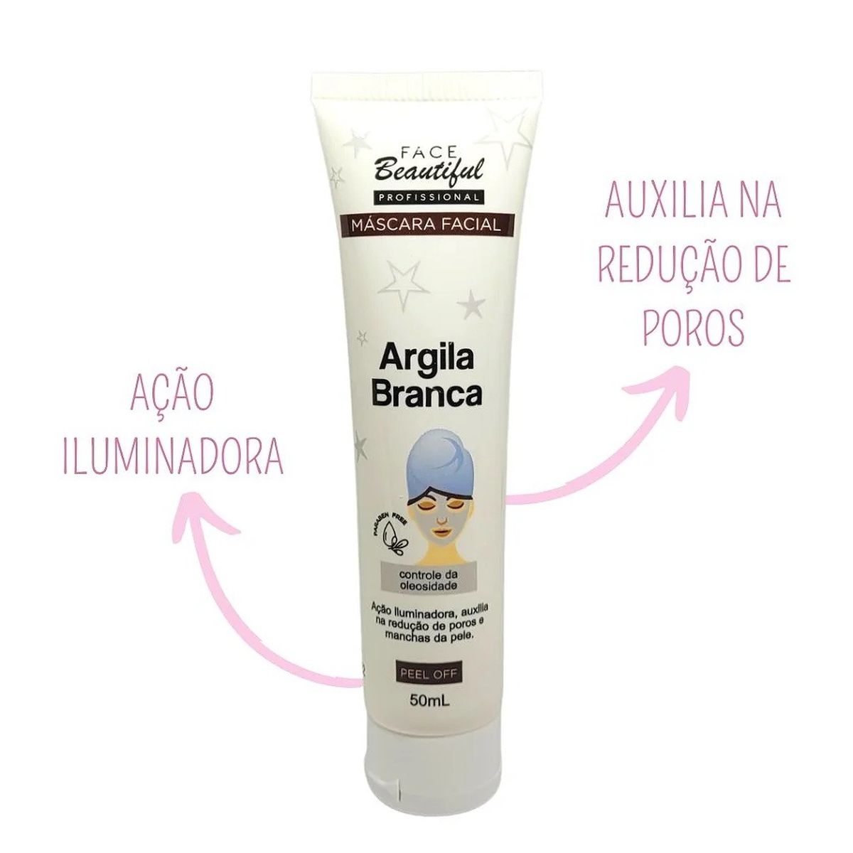 MÁSCARA FACIAL ARGILA BRANCA FACE BEAUTIFUL 50ML