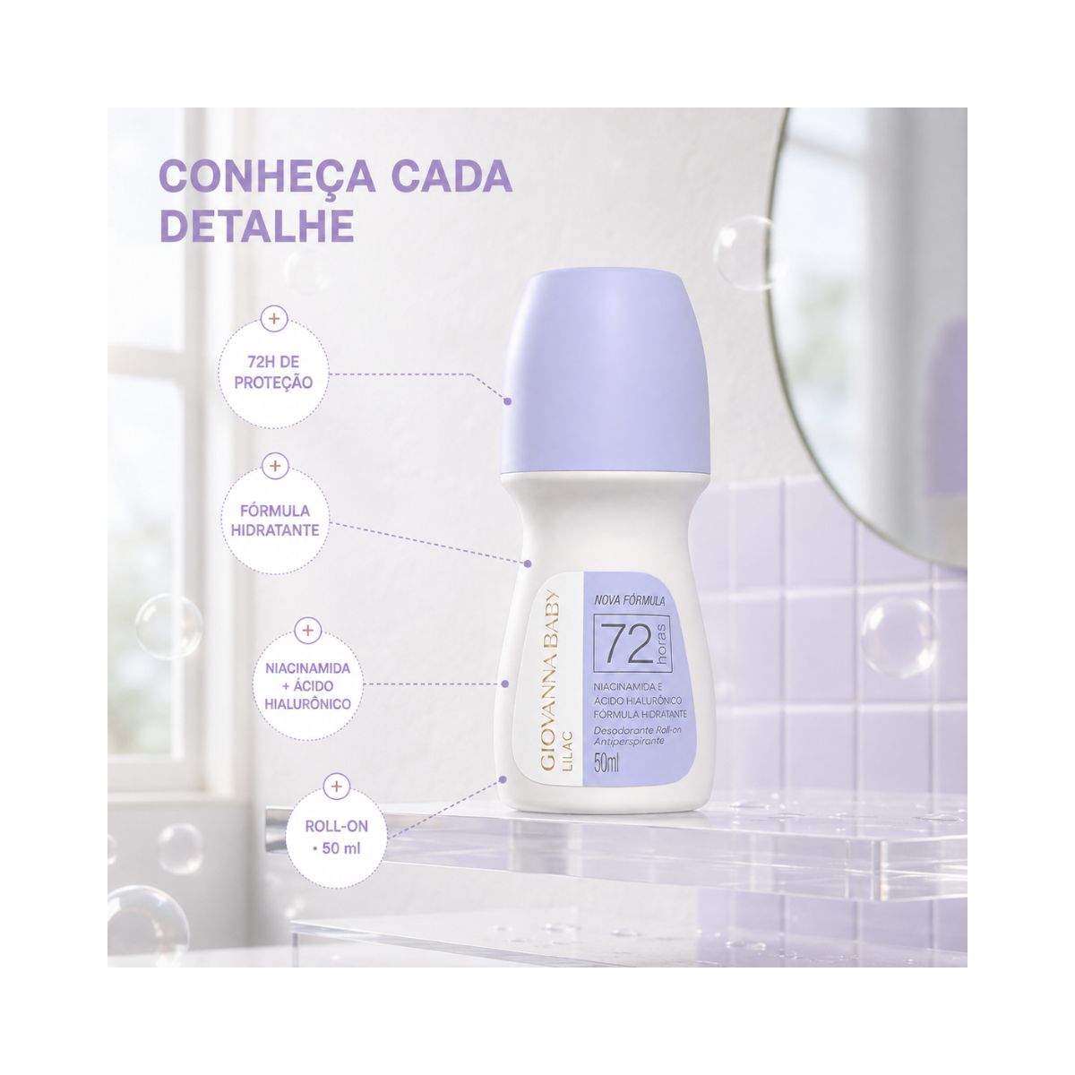 DESODORANTE ANTITRANSPIRANTE ROLL-ON LILAC GIOVANNA BABY 50ML