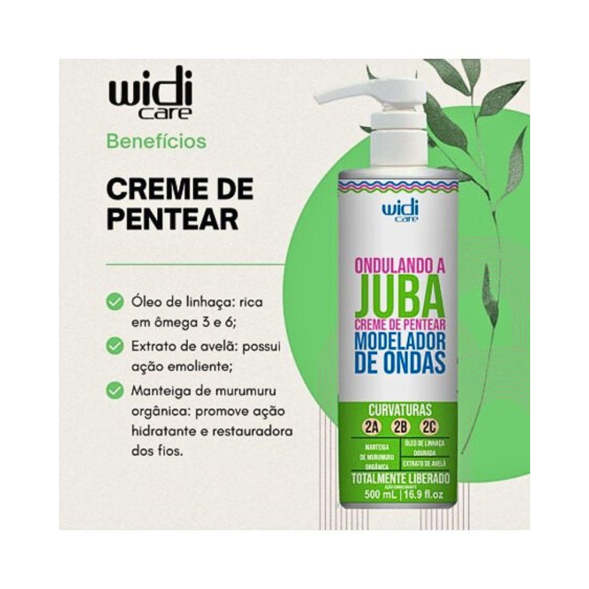 CREME DE PENTEAR CONDICIONANTE ONDULANDO A JUBA WIDI CARE 500ML