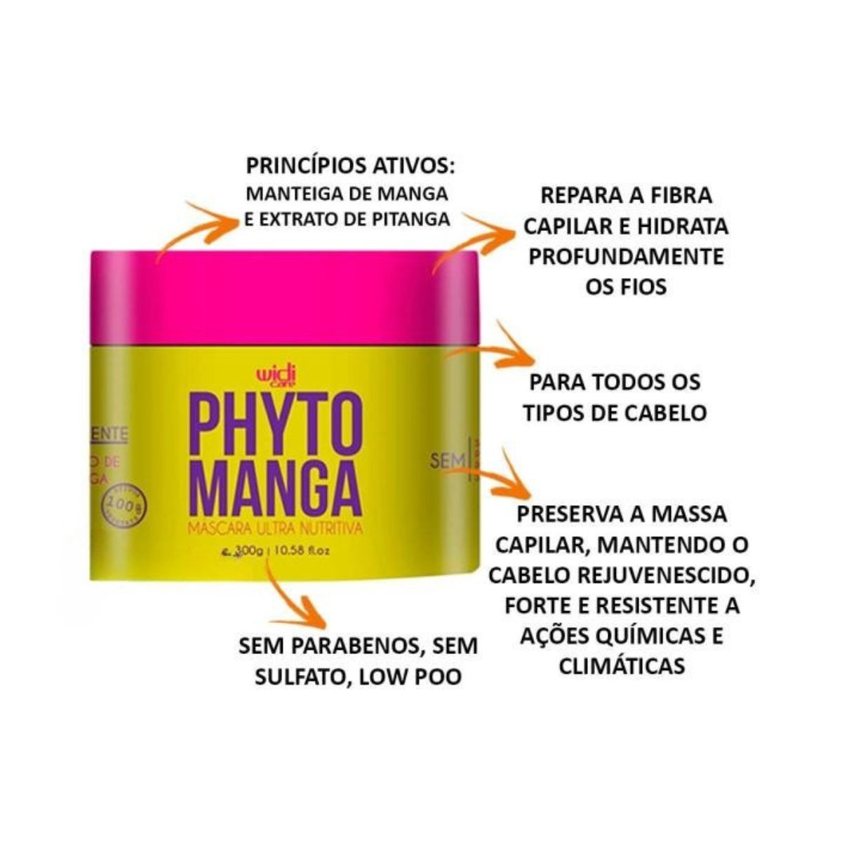 MÁSCARA ULTRA NUTRITIVA PHYTOMANGA WIDI CARE 300G