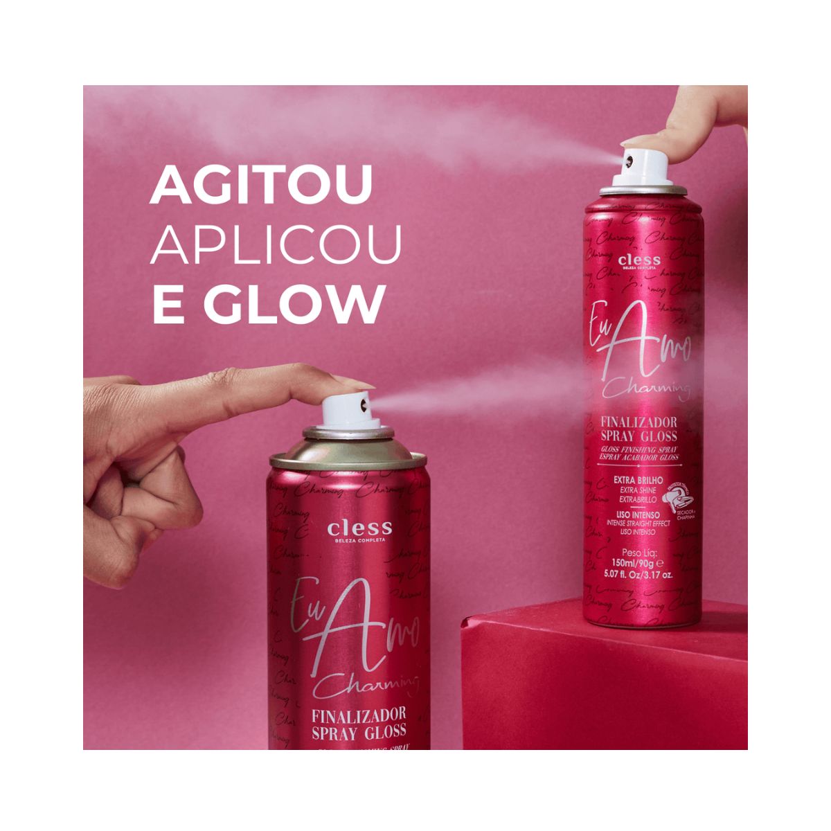 SPRAY DE BRILHO GLOSS EU AMO CHARMING CLESS 300ML