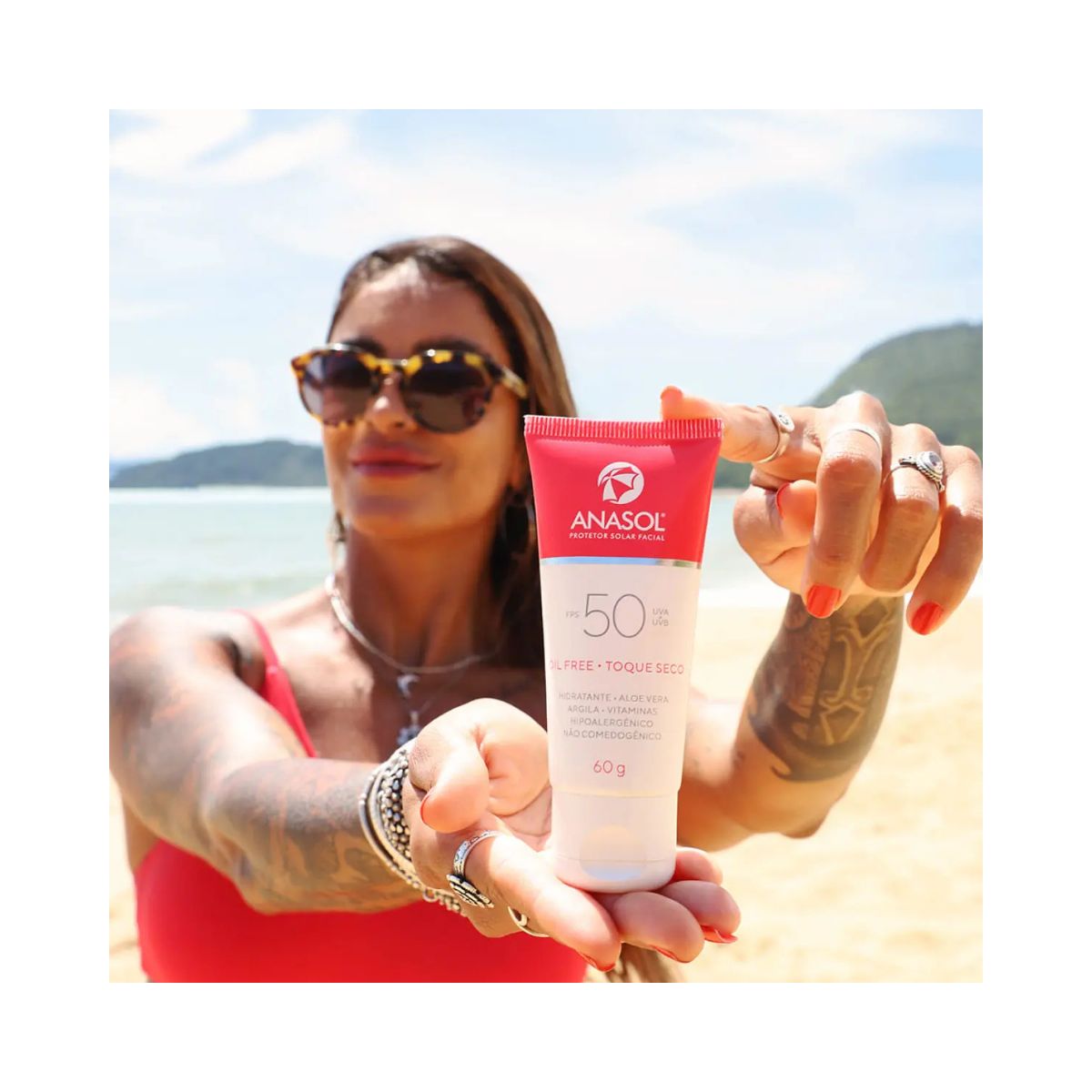 PROTETOR SOLAR FACIAL TOQUE SECO FPS 50 ANASOL 60G