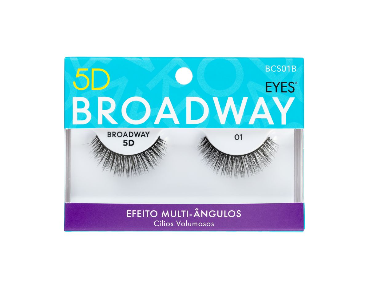 CÍLIOS POSTIÇOS SINTETICOS BROADWAY 3D N° 01 KISS NEW YORK