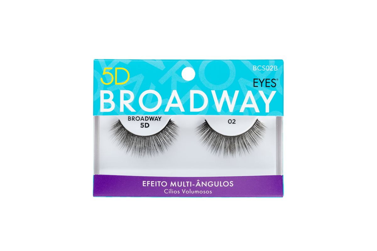 CÍLIOS POSTIÇOS SINTETICOS BROADWAY 3D N° 02 KISS NEW YORK