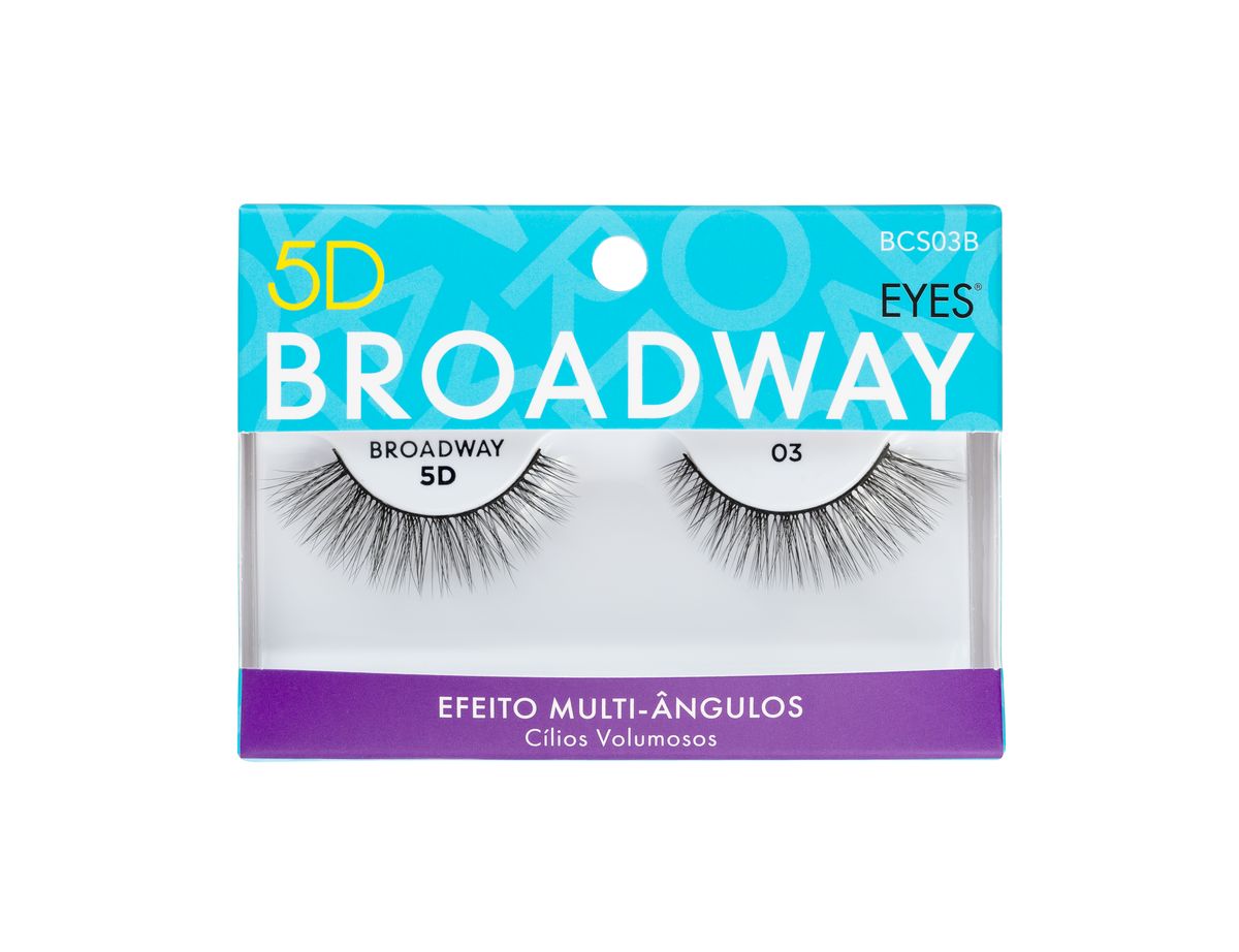 CÍLIOS POSTIÇOS SINTETICOS BROADWAY 3D N° 03 KISS NEW YORK