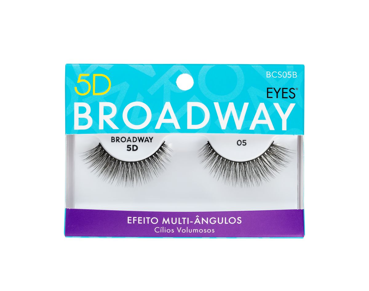 CÍLIOS POSTIÇOS SINTETICOS BROADWAY 3D N° 05 KISS NEW YORK