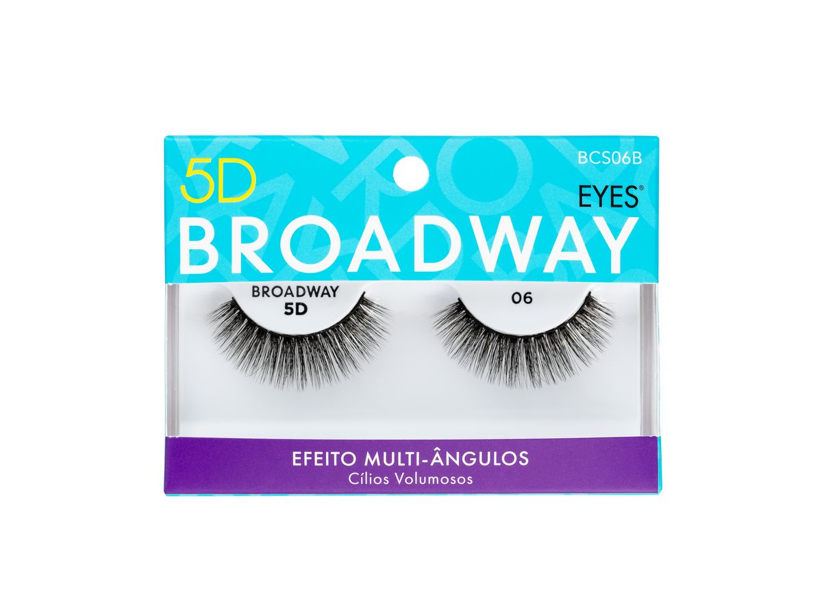 CÍLIOS POSTIÇOS SINTETICOS BROADWAY 3D N° 06 KISS NEW YORK