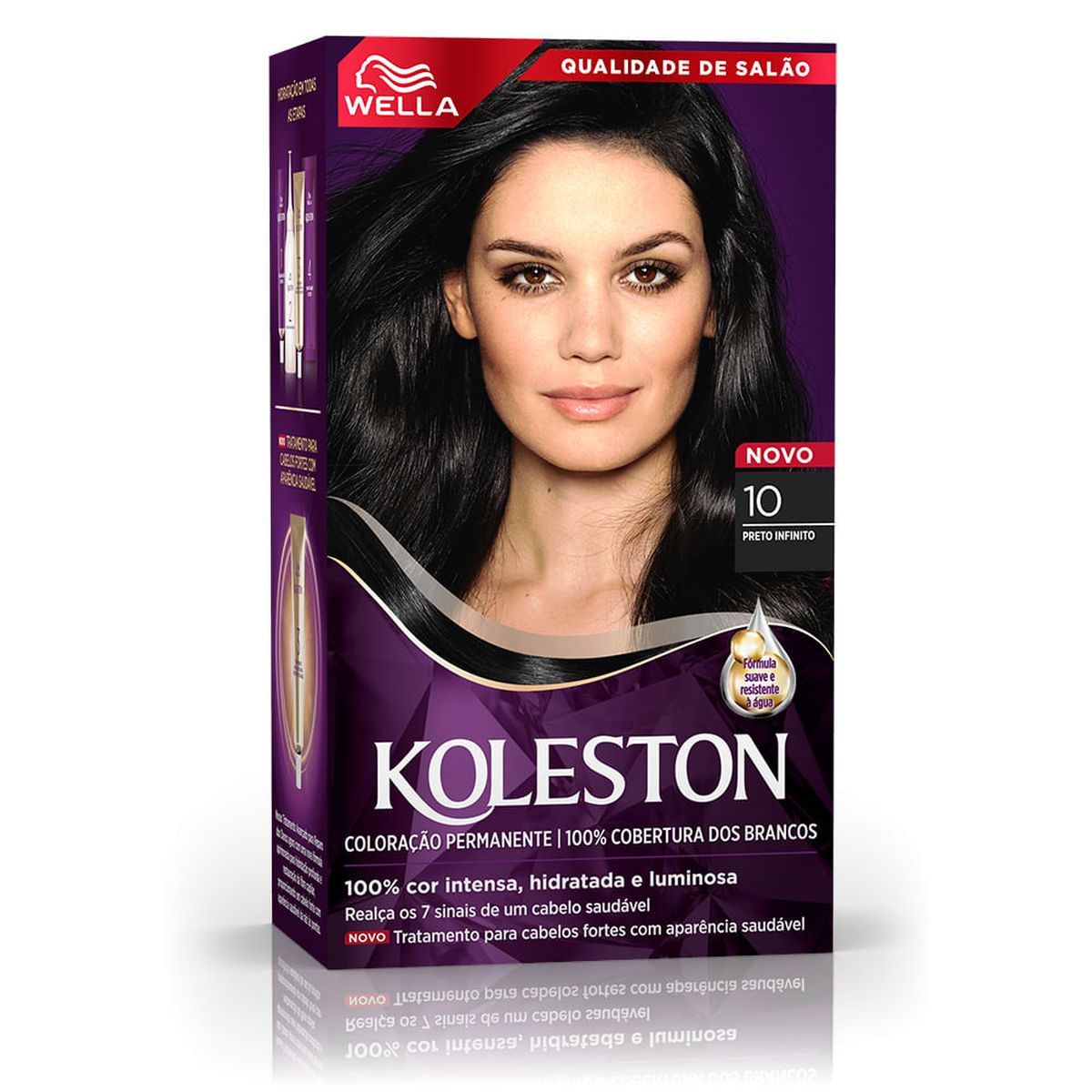 COLORAÇÃO PERMANENTE 10 PRETO NOITE KOLESTON 55G