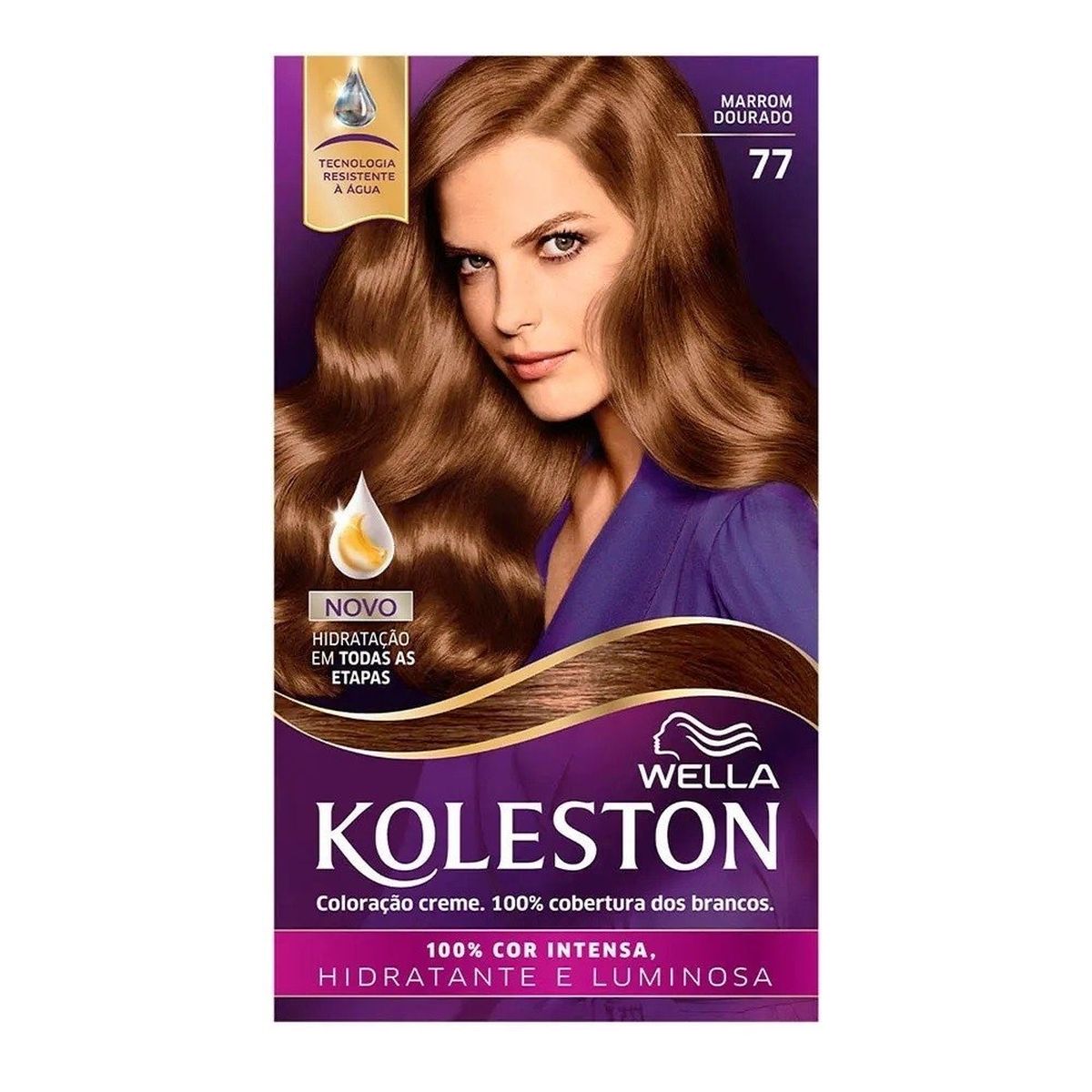 COLORAÇÃO PERMANENTE 77 MARROM DOURADO KOLESTON 55G