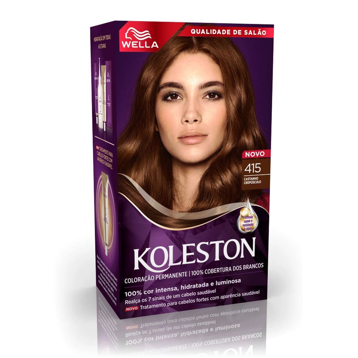COLORAÇÃO PERMANENTE 415 CASTANHO CREP KOLESTON 55G
