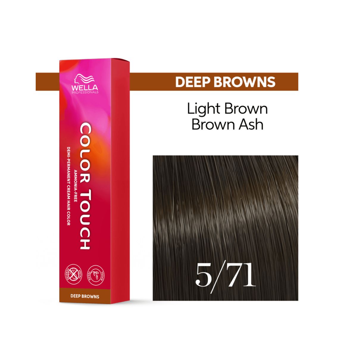 TONALIZANTE COLOR TOUCH 5/71 CASTANHO CLARO MARROM ACINZENTADO WELLA PROFISSIONA