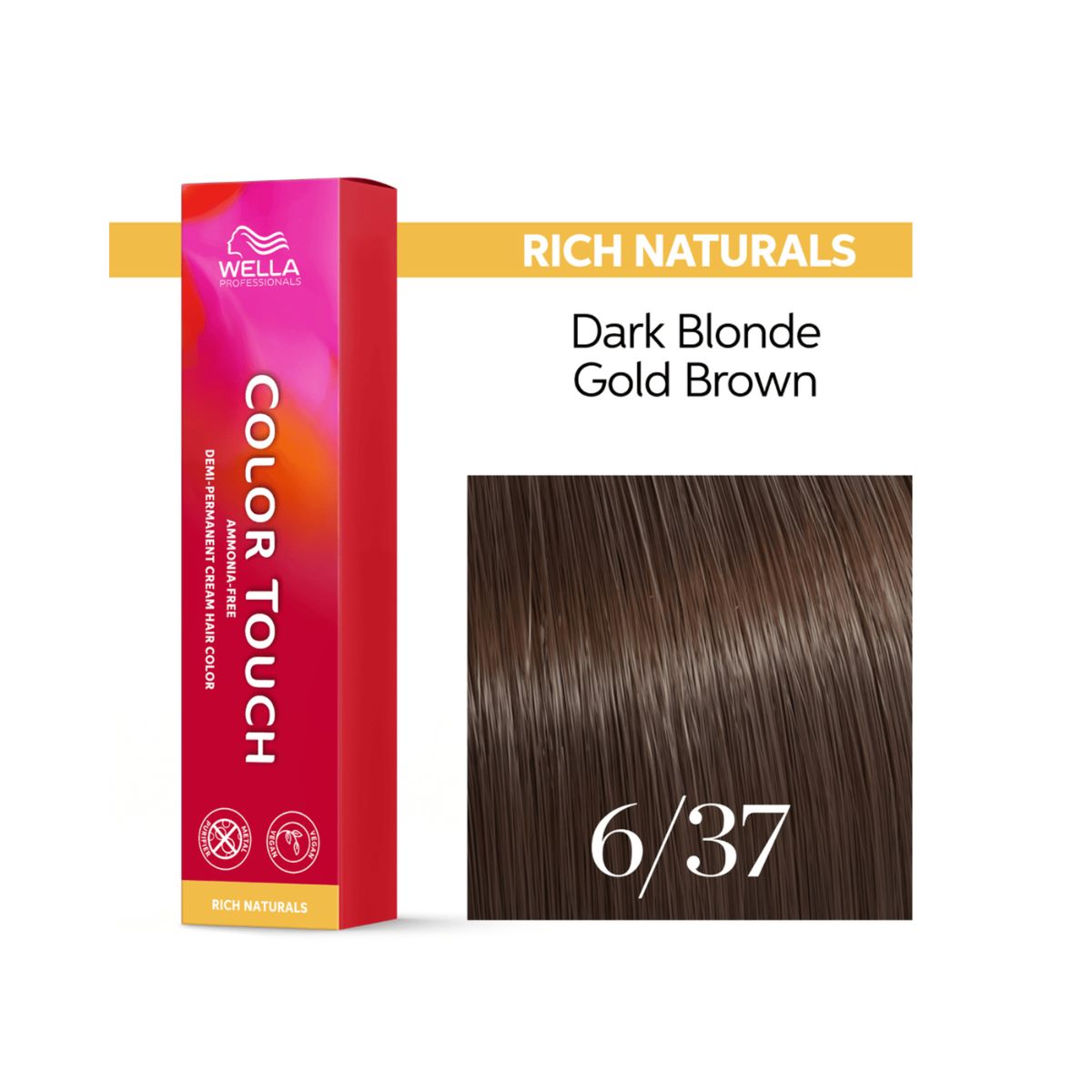 TONALIZANTE COLOR TOUCH 6/37 LOURO ESCURO MARROM DOURADO WELLA PROFISSIONALS 60G