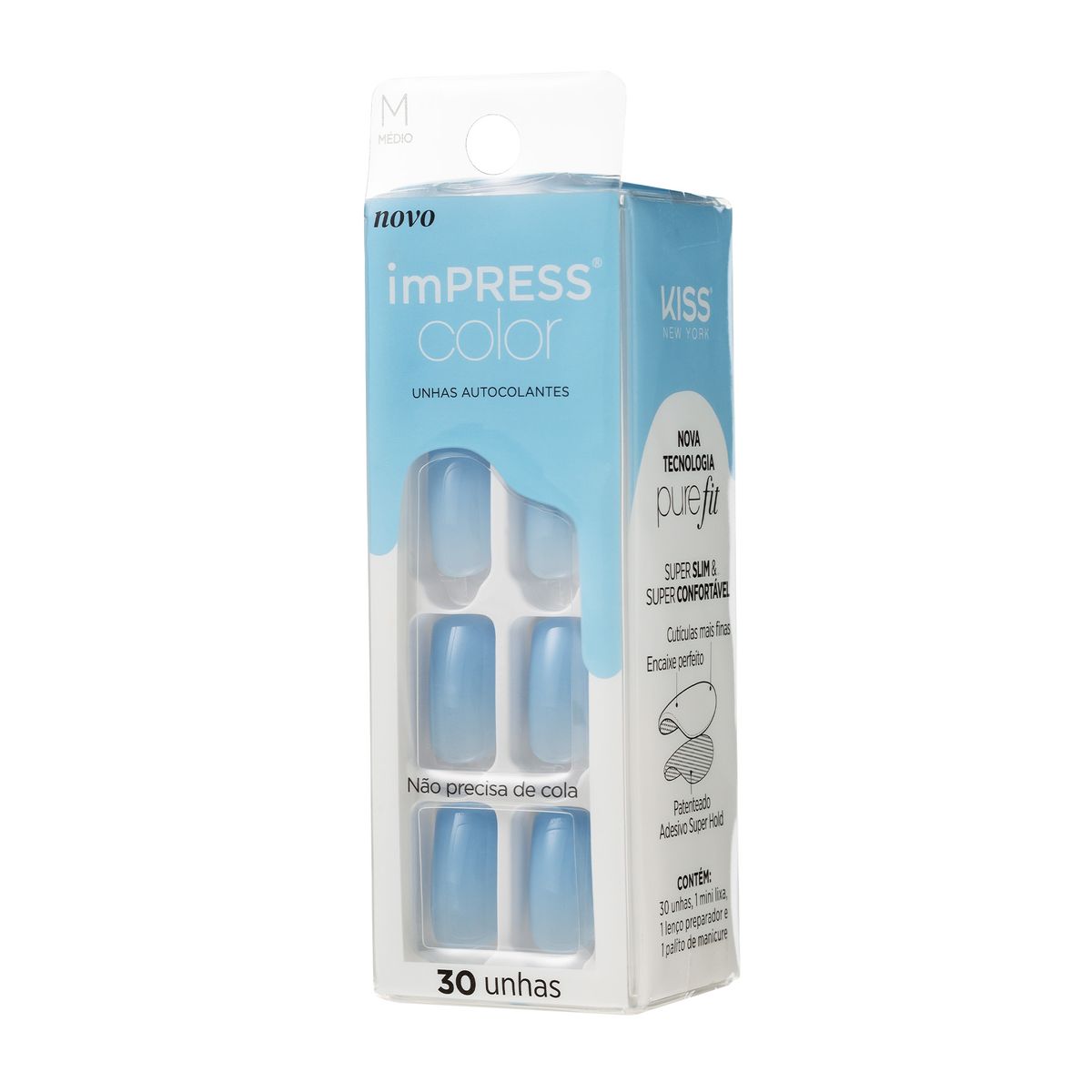 UNHAS POSTIÇAS AUTOCOLANTES COLOR MÉDIO NEW WAVE KISS NEW YORK