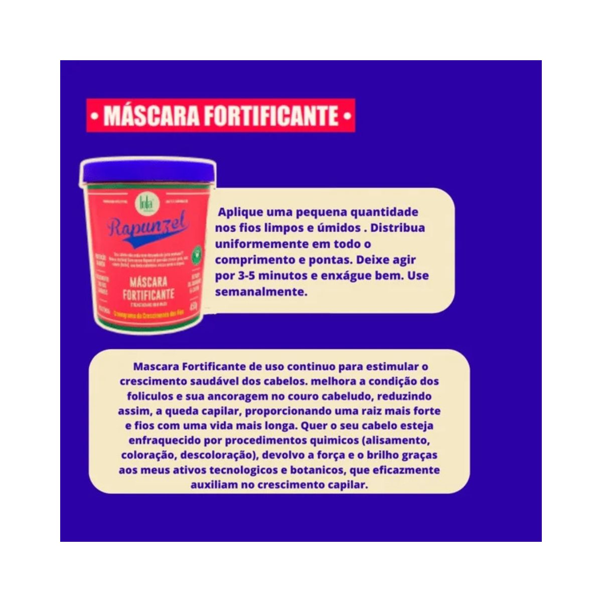 MÁSCARA CAPILAR RAPUNZEL LOLA COSMETICS 450G