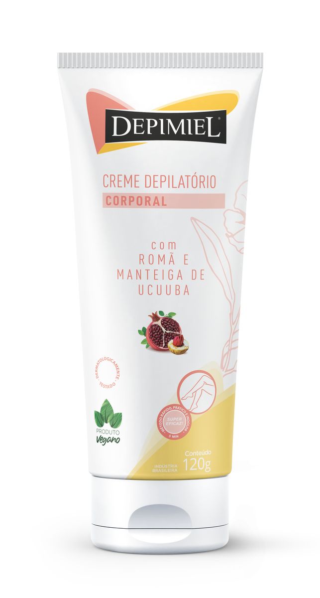 CREME DEPIMIEL DEPILATÓRIO CORPORAL COM ROMÃ E MANTEIGA DE UCUUBA 40G