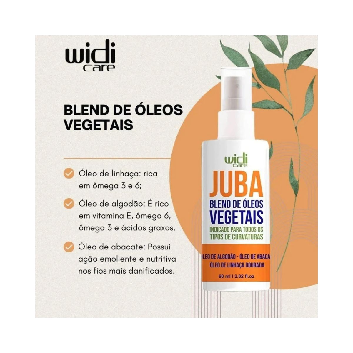 BLEND DE ÓLEOS VEGETAIS JUBA WIDI CARE 60ML