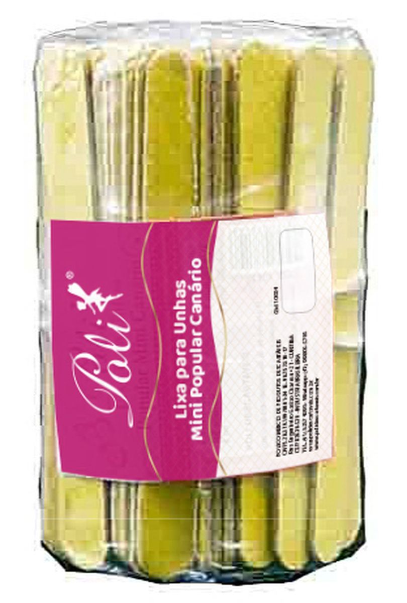 LIXA DE UNHA MINI CANARIO 8CM POLI COM 100 UNIDADES 10814
