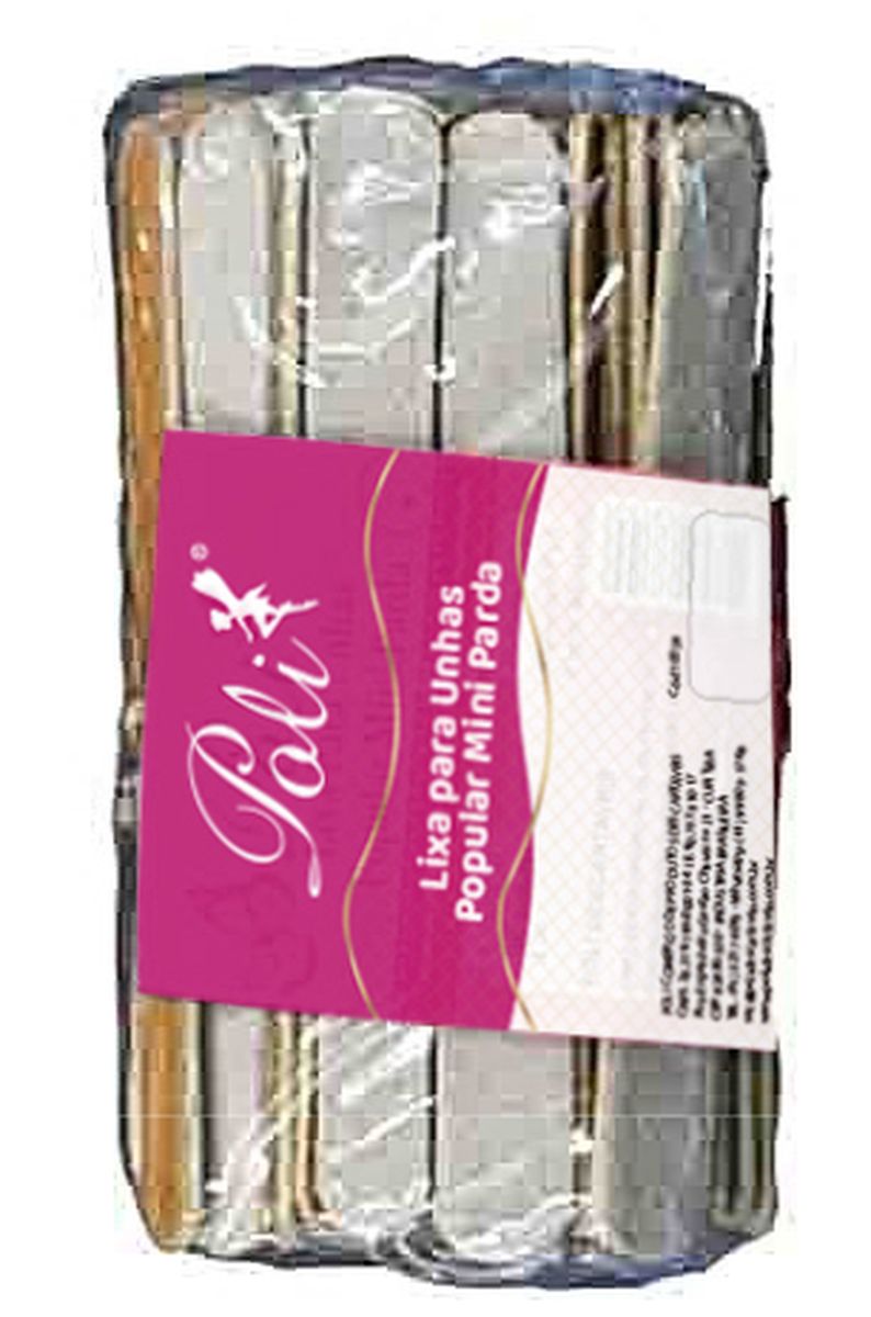 LIXA DE UNHA MINI PARDA 8CM POLI COM 100 UNIDADES 10810