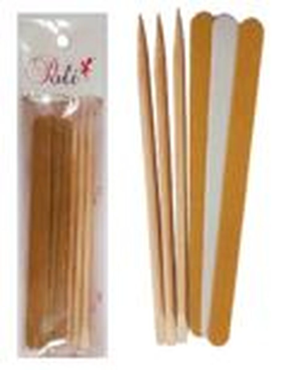 PALITO DE BAMBU CHANFRADO + LIXA PARDA 13CM POLI COM 3 UNIDADES 106895