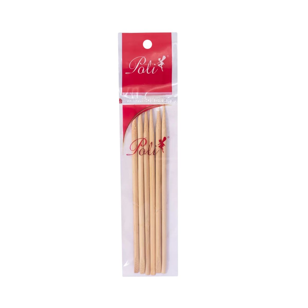 PALITO DE BAMBU PARA UNHAS CHANFRADO POLI COM 06 UNIDADES 106896