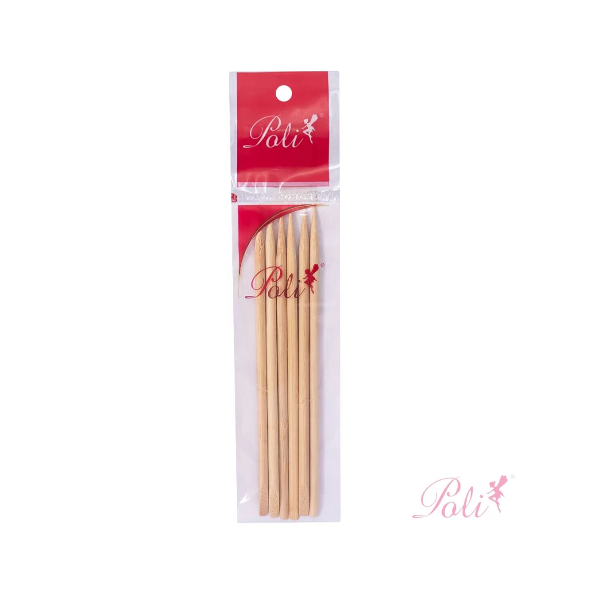 PALITO DE BAMBU PARA UNHAS CHANFRADO POLI COM 06 UNIDADES 106896