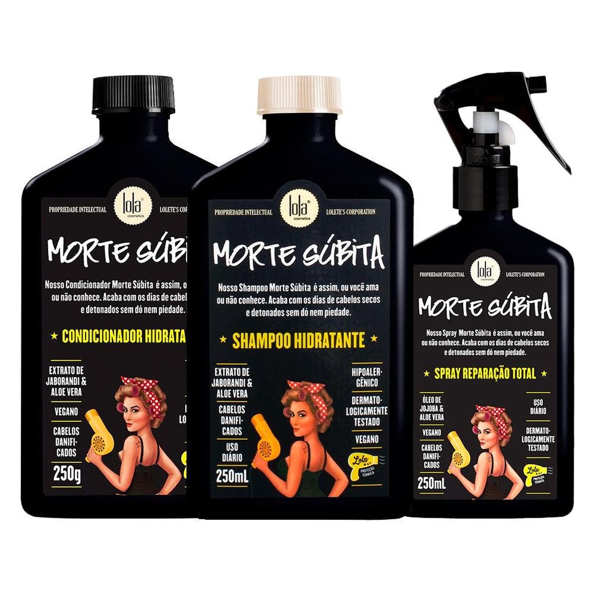 KIT LOLA COSMÉTICS MORTE SÚBITA SHAMPOO + CONDICIONADOR + SPRAY