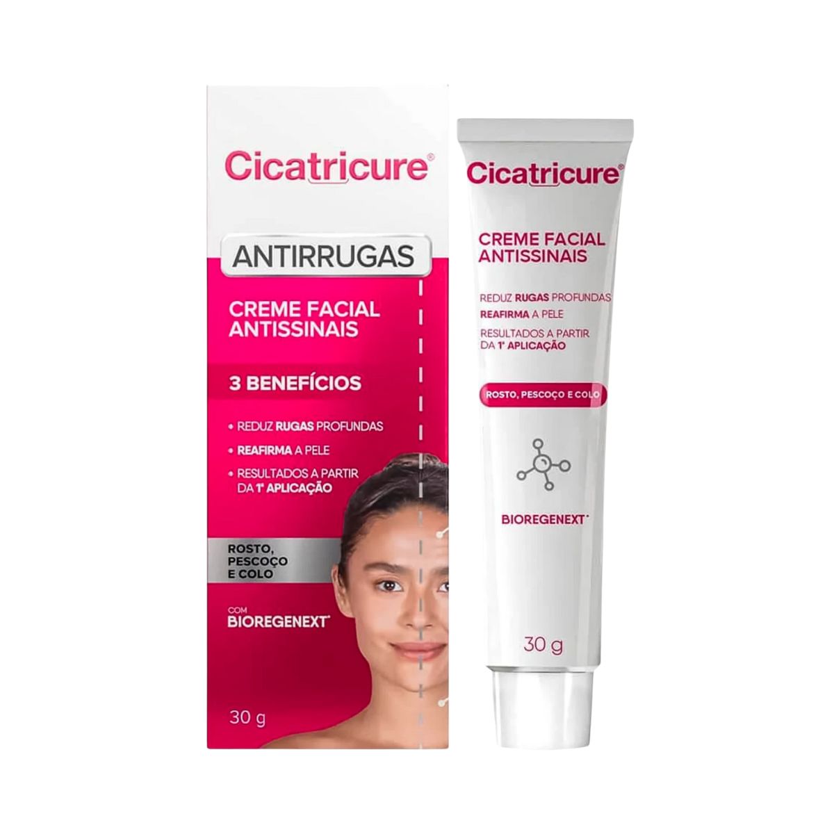 CREME FACIAL ANTIRRUGAS CICATRICURE 30G