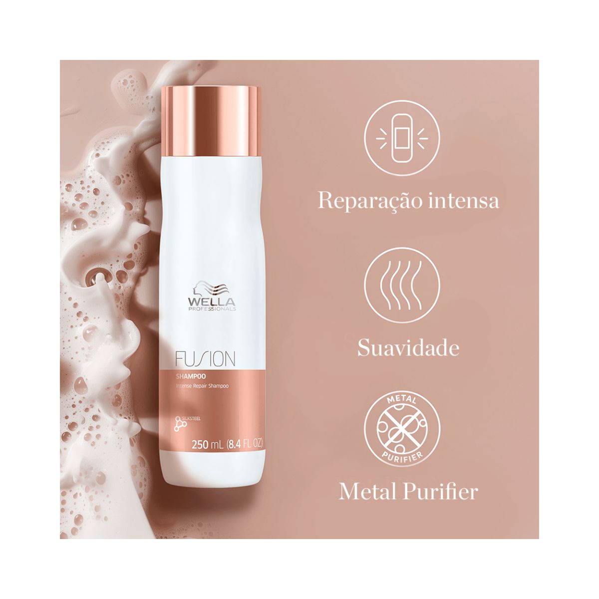 KIT WELLA PROFISSIONALS FUSION INTENSE REPAIR MÁSCARA + SHAMPOO 250ML