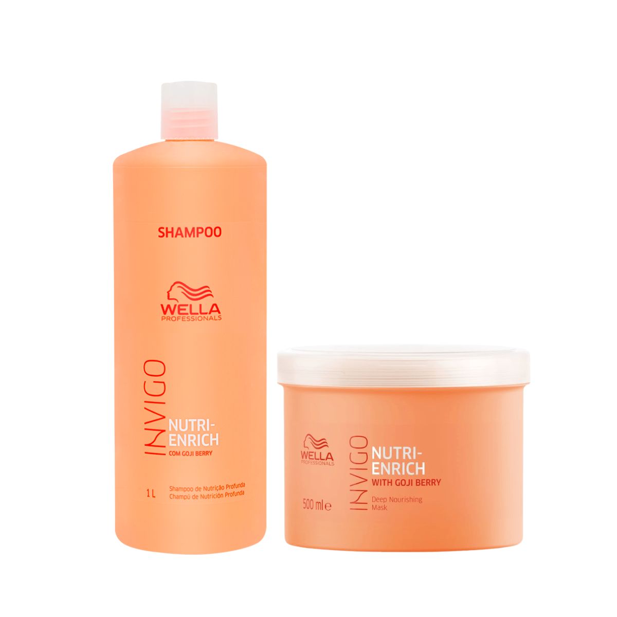 KIT WELLA PROFISSIONALS INVIGO NUTRI ENRICH SHAMPOO 1 LITRO + MÁSCARA 500ML