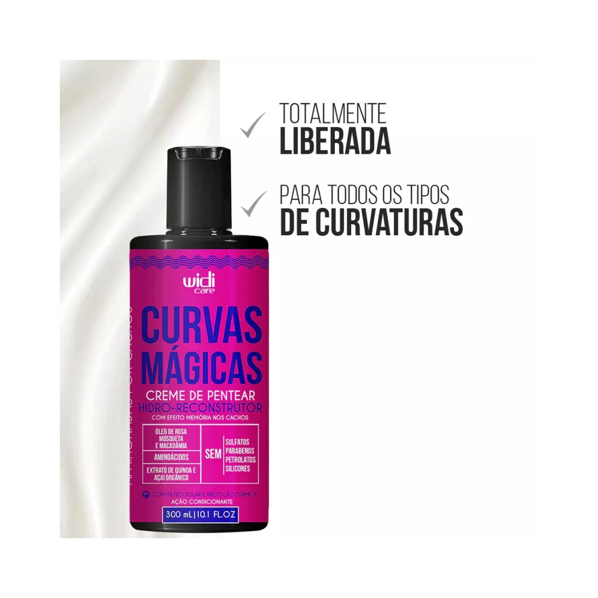 CREME DE PENTEAR HIDRO RECONSTRUTOR CURVAS MÁGICAS WIDI CARE 300ML