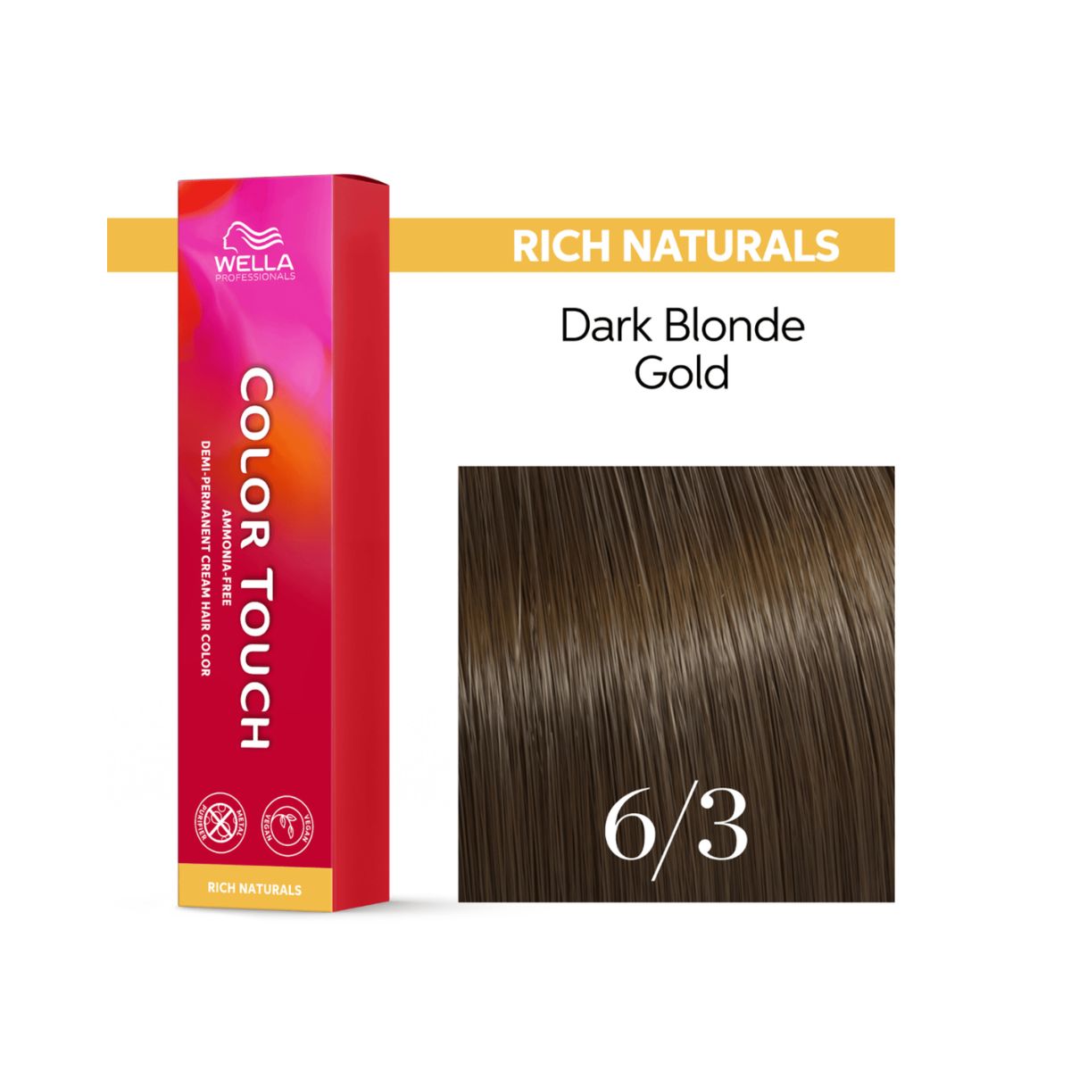 TONALIZANTE COLOR TOUCH 6.3 LOURO ESCURO DOURADO WELLA PROFISSIONALS 60G