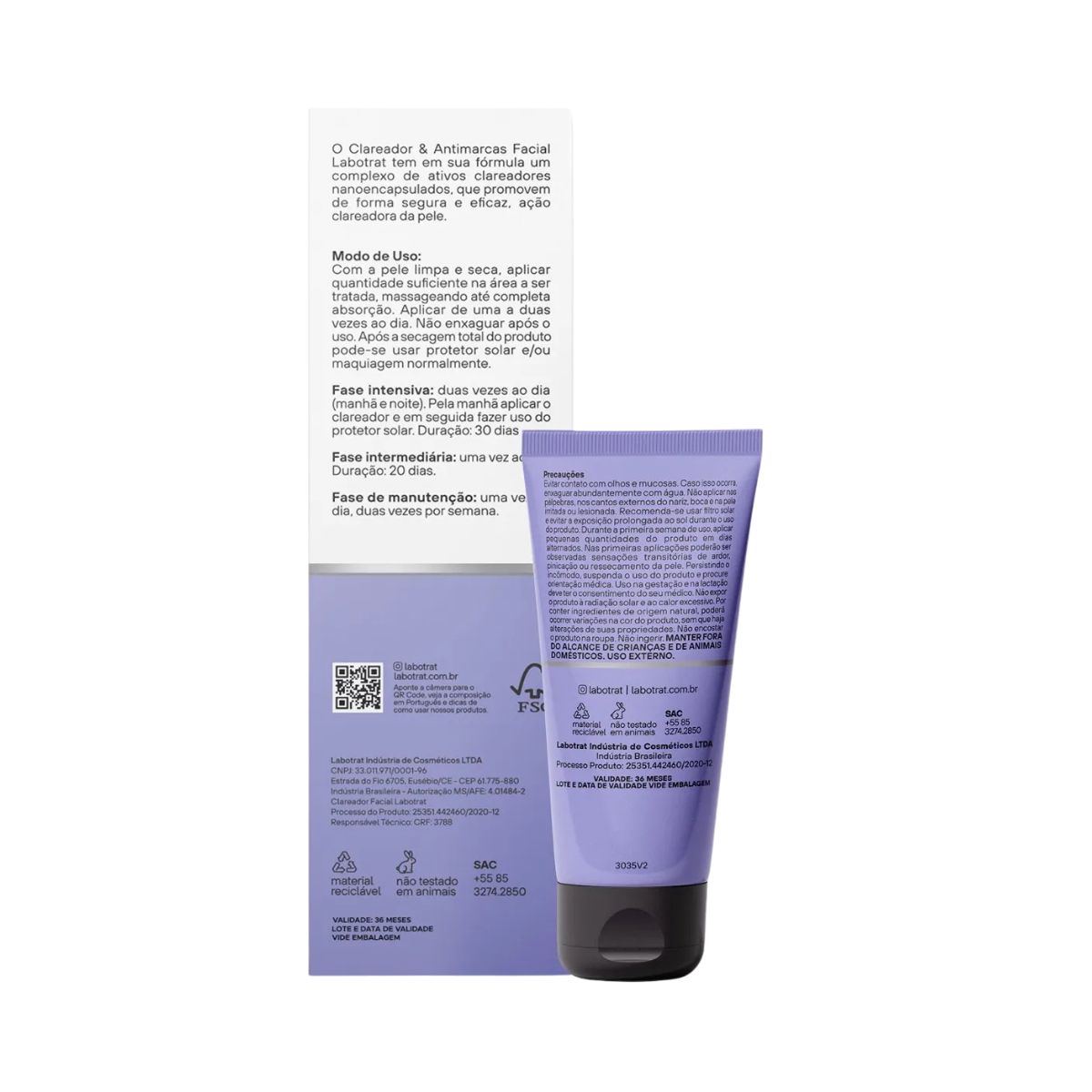 GEL FACIAL CREME CLAREADOR FACIAL LABOTRAT 30G