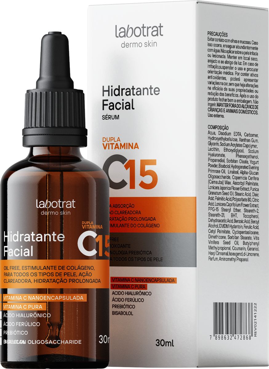 SÉRUM HIDRATANTE FACIAL VITAMINA C 15% LABOTRAT 30ML