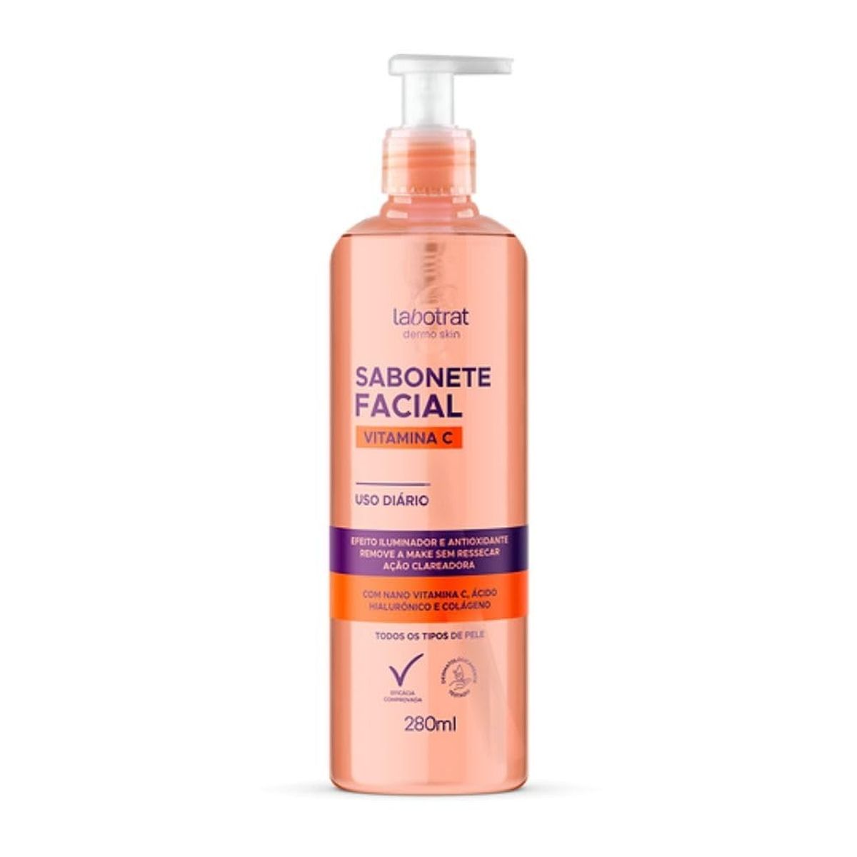SABONETE LÍQUIDO FACIAL VITAMINA C LABOTRAT 280ML