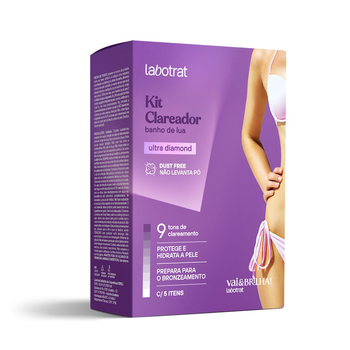 KIT DESCOLORANTE BANHO DE LUA CLAREADOR VAI & BRILHA LABOTRAT