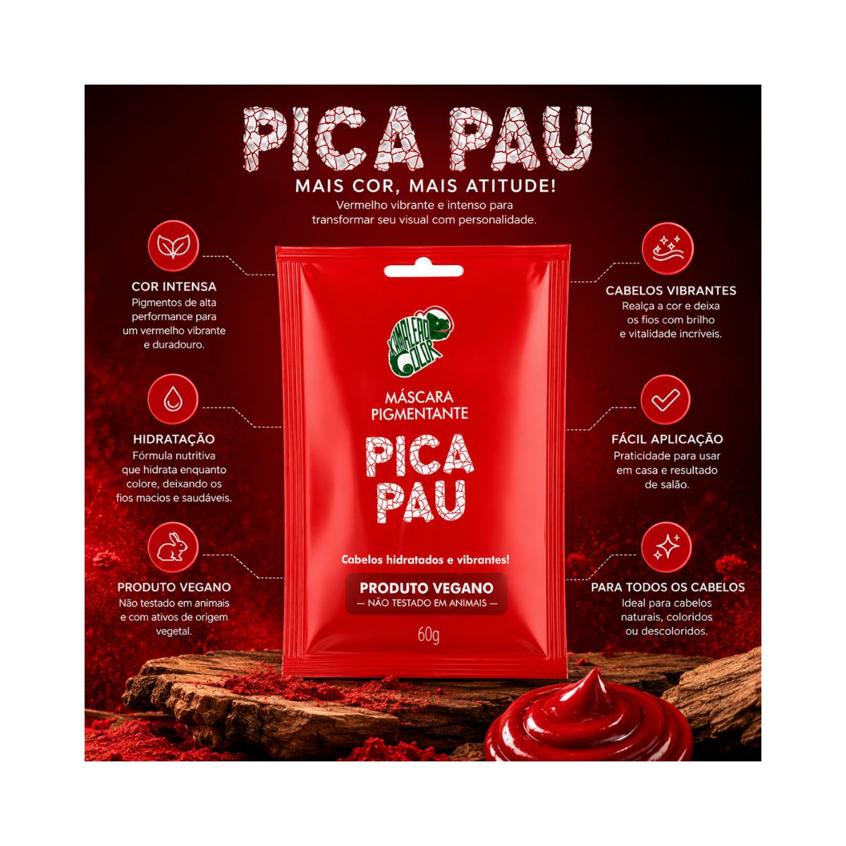 MÁSCARA PIGMENTANTE PICA PAU KAMALEÃO 60G