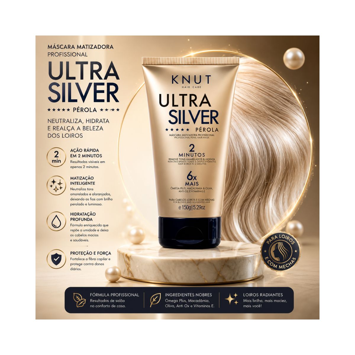 MÁSCARA ULTRA SILVER PEROLA KNUT 150G