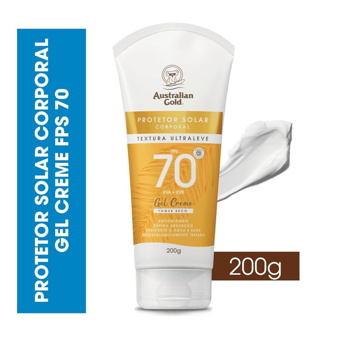 PROTETOR SOLAR CORPORAL FPS 70 ULTRA LEVE AUSTRALIAN GOLD 200G
