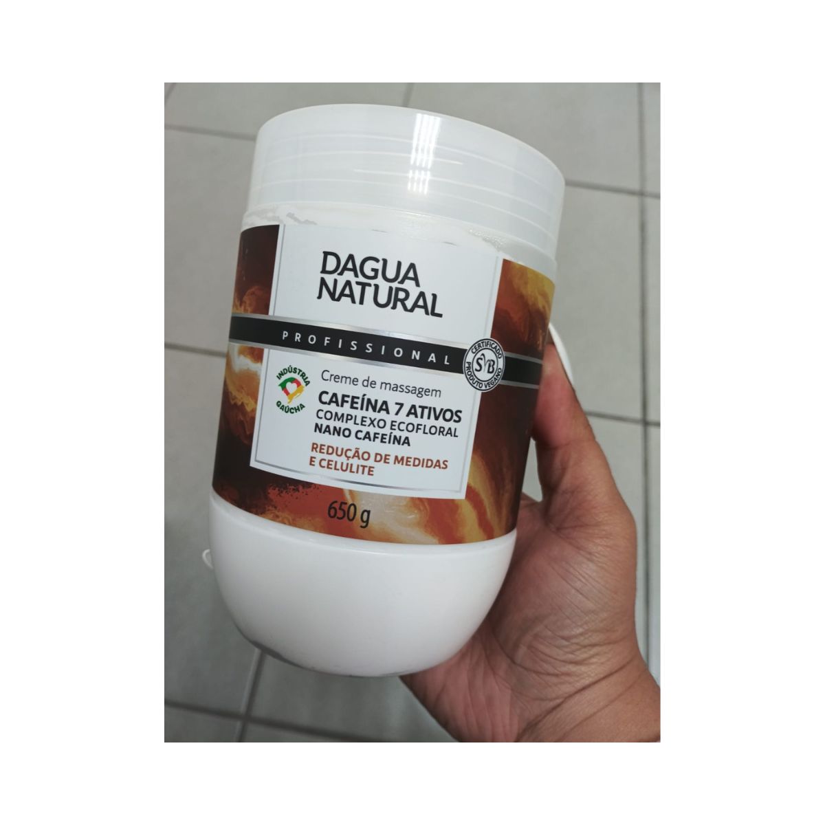 CREME DE MASSAGEM CAFEÍNA 7 ATIVOS D'AGUA NATURAL 650G