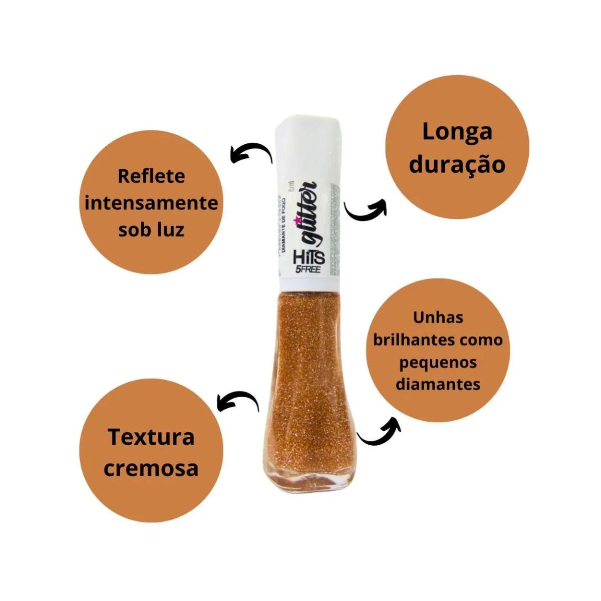 ESMALTE GLITTER DIAMANTE FOGO HITS