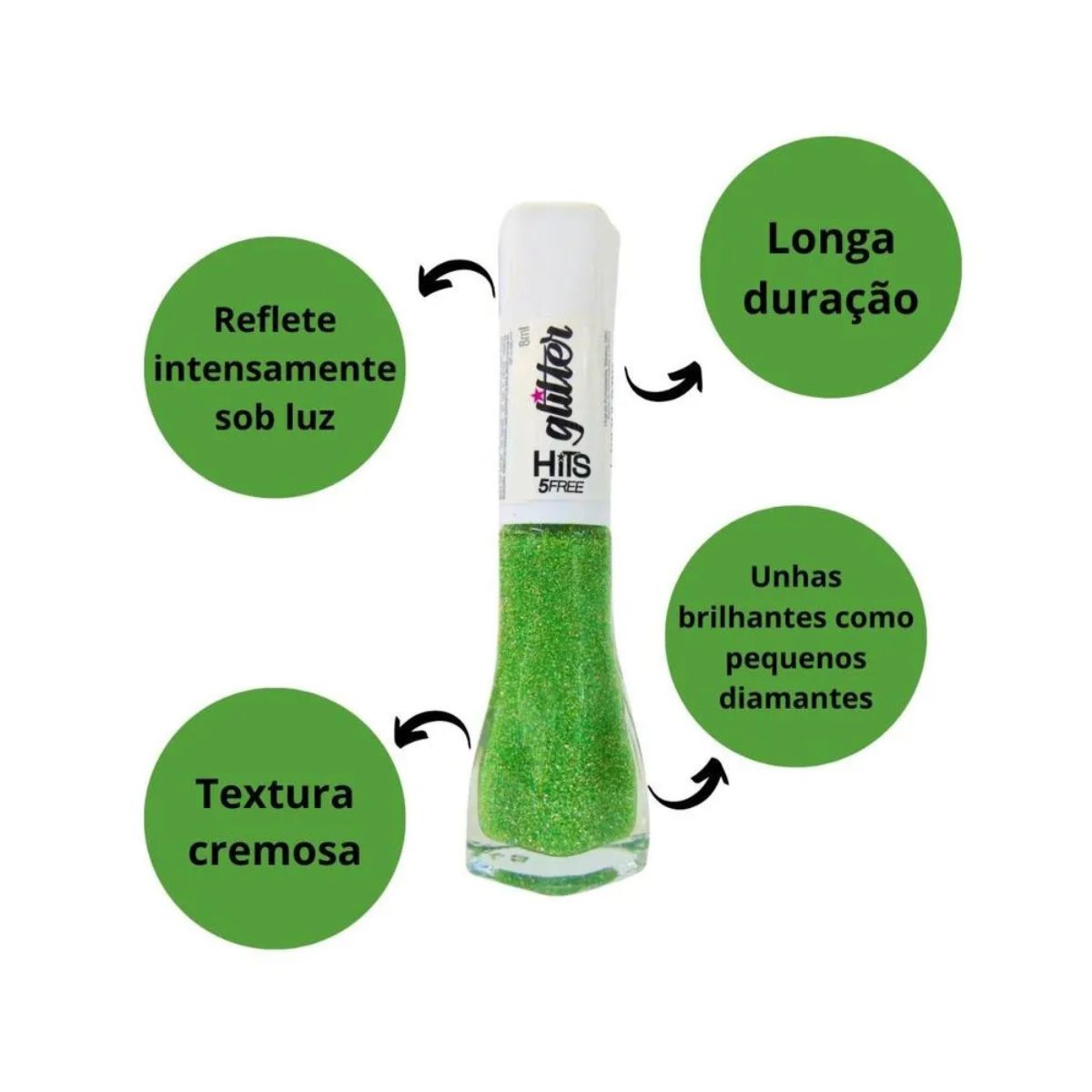 ESMALTE GLITTER DIAMANTE VERDE AURORA HITS