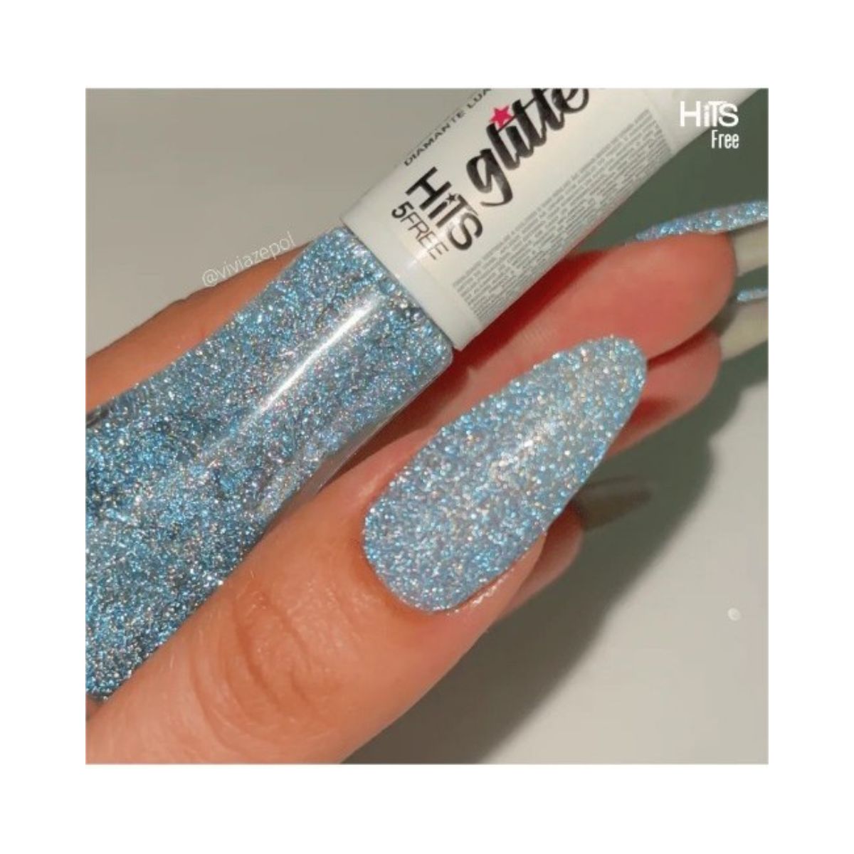 ESMALTE GLITTER DIAMANTE LUA AZUL HITS