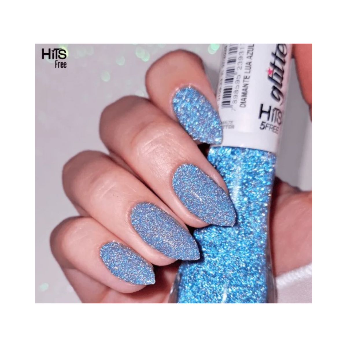 ESMALTE GLITTER DIAMANTE LUA AZUL HITS